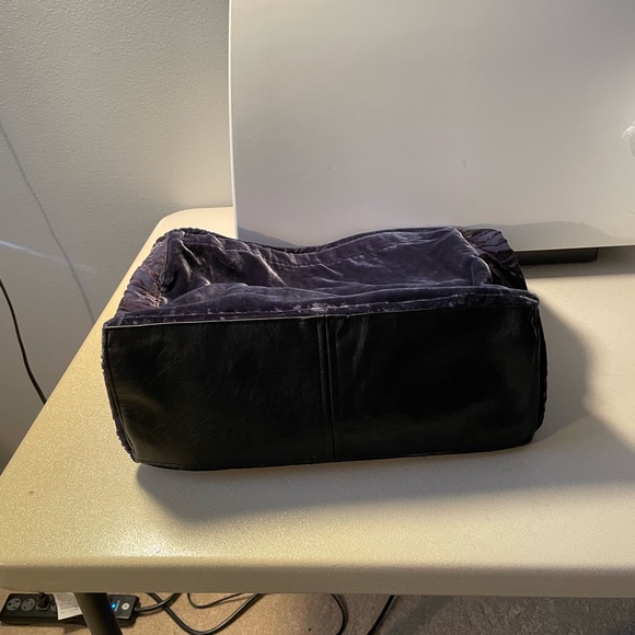 NEW Handmade BLUE GRAY Silk Velvet Bag, Tote, Hobo, Handbag, Upcycled, Party - Picture 7 of 11